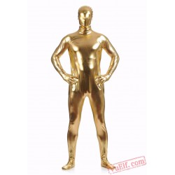 Gold Shiny Metalic Mens Lycra Spandex BodySuit | Zentai Suit