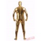 Gold Shiny Metalic Mens Lycra Spandex BodySuit | Zentai Suit