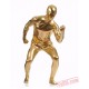Gold Shiny Metalic Mens Lycra Spandex BodySuit | Zentai Suit