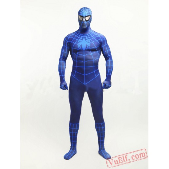 Deep Blue Spiderman Zentai Suit - Spandex BodySuit | Costumes