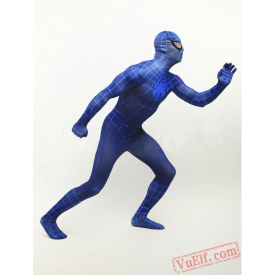 Deep Blue Spiderman Zentai Suit - Spandex BodySuit | Costumes