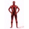 Red Shiny Metalic Mens Lycra Spandex BodySuit | Zentai Suit