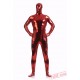 Red Shiny Metalic Mens Lycra Spandex BodySuit | Zentai Suit