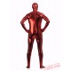 Red Shiny Metalic Mens Lycra Spandex BodySuit | Zentai Suit