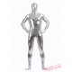 Silvery Shiny Metalic Mens Lycra Spandex BodySuit | Zentai Suit