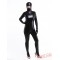 Black Metallic Open Hip Lycra Spandex BodySuit | Zentai Suit