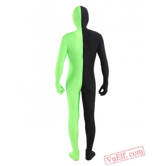 Black Green Lycra Spandex BodySuit | Zentai Suit