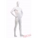 White Shiny Metalic Mens Lycra Spandex BodySuit | Zentai Suit