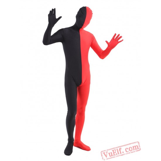 Black Red Lycra Spandex BodySuit | Zentai Suit