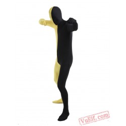 Black Yellow Lycra Spandex BodySuit | Zentai Suit