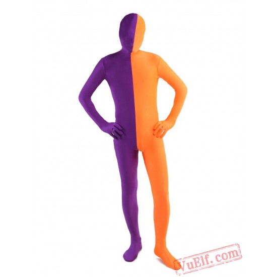 Orange Purple Lycra Spandex BodySuit | Zentai Suit