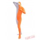 White Orange Lycra Spandex BodySuit | Zentai Suit