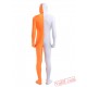 White Orange Lycra Spandex BodySuit | Zentai Suit
