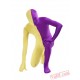 Purple Yellow Lycra Spandex BodySuit | Zentai Suit