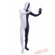 Dark Navy White Lycra Spandex BodySuit | Zentai Suit