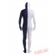 Dark Navy White Lycra Spandex BodySuit | Zentai Suit