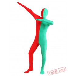 Red Green Lycra Spandex BodySuit | Zentai Suit