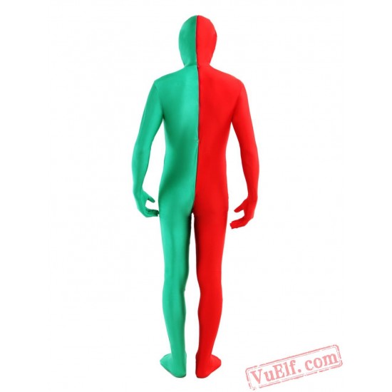 Red Green Lycra Spandex BodySuit | Zentai Suit