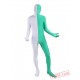 White Green DLycra Spandex BodySuit | Zentai Suit