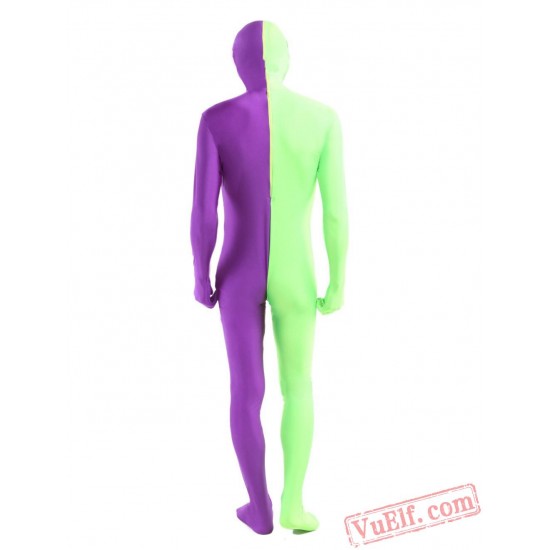 Green Purple Lycra Spandex BodySuit | Zentai Suit