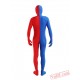 Halloween Funny Blue Red Lycra Spandex BodySuit | Zentai Suit