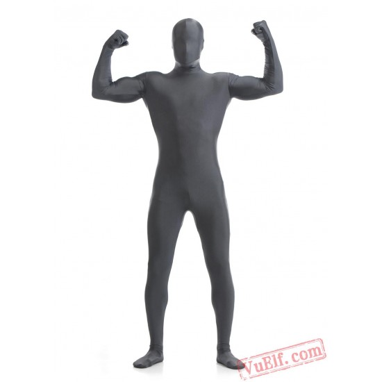 Funny Dark Gray Lycra Spandex BodySuit | Zentai Suit