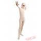 Beige Open Face Lycra Spandex BodySuit | Zentai Suit