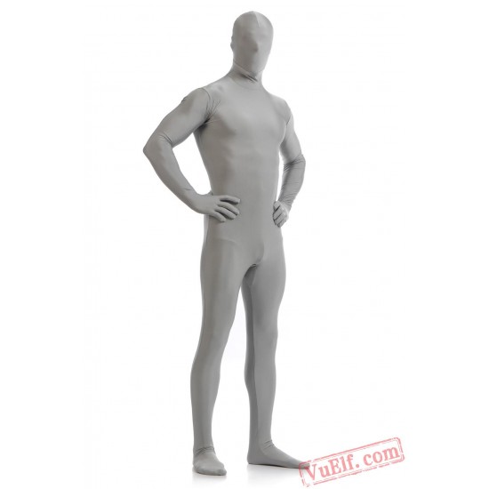 Funny Light Gray Lycra Spandex BodySuit | Zentai Suit