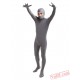 Deep Gray Open Face Lycra Spandex BodySuit | Zentai Suit