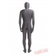 Deep Gray Open Face Lycra Spandex BodySuit | Zentai Suit