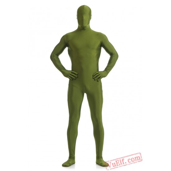 Funny Army green Lycra Spandex BodySuit | Zentai Suit