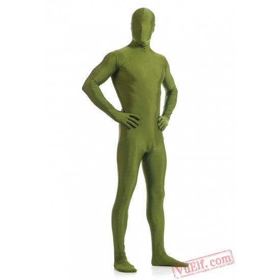 Funny Army green Lycra Spandex BodySuit | Zentai Suit