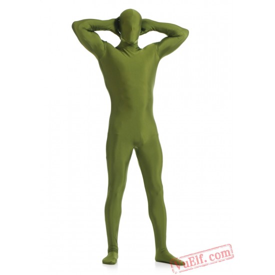 Funny Army green Lycra Spandex BodySuit | Zentai Suit