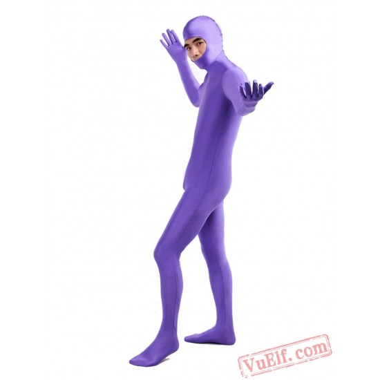 Purple Open Face Lycra Spandex BodySuit | Zentai Suit