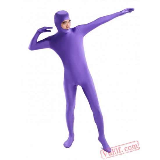 Purple Open Face Lycra Spandex BodySuit | Zentai Suit