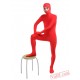 Red Open Face Lycra Spandex BodySuit | Zentai Suit