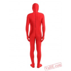 Red Open Face Lycra Spandex BodySuit | Zentai Suit