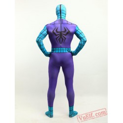 Purple Blue Spiderman Zentai Suit - Spandex BodySuit | Costumes