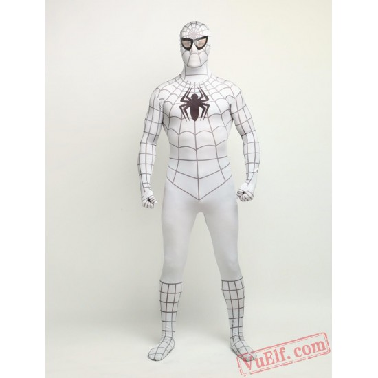 White Spiderman Costumes - Zentai Suit | Spandex BodySuit