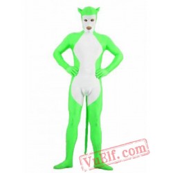 Spandex Green White Animal Zentai Suit - Full Body Costumes