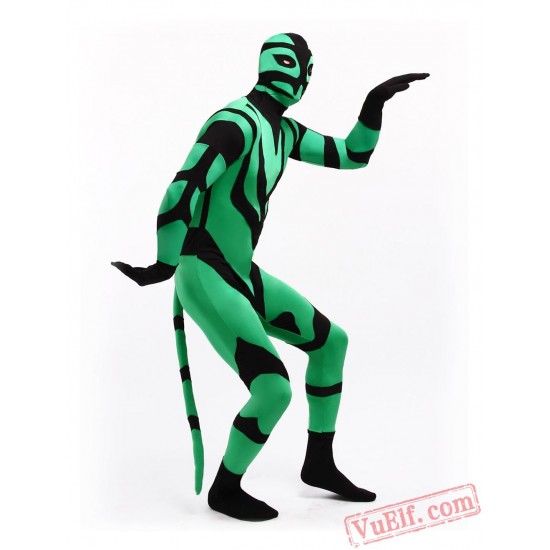 Spandex Green Black Animal Zentai Suit - Full Body Costumes