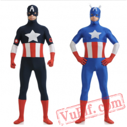 Captain America Costumes - Lycra Spandex BodySuit | Zentai Suit