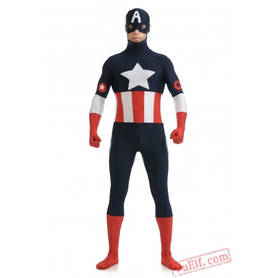 Captain America Costumes - Lycra Spandex BodySuit | Zentai Suit