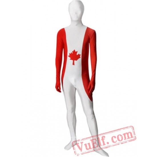 Flag of Canada Lycra Spandex BodySuit | Zentai Suit