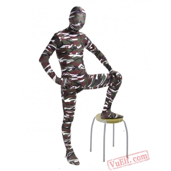 Funny Camouflage Lycra Spandex BodySuit | Zentai Suit