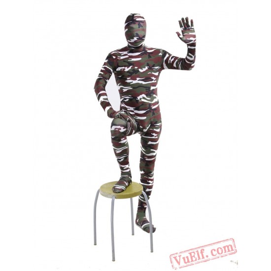 Funny Camouflage Lycra Spandex BodySuit | Zentai Suit