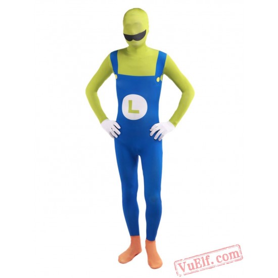 Funny Luigi Costumes - Lycra Spandex BodySuit | Zentai Suit