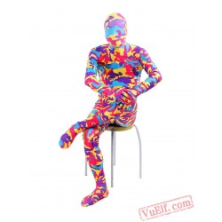 Funny Red Camouflage Lycra Spandex BodySuit | Zentai Suit