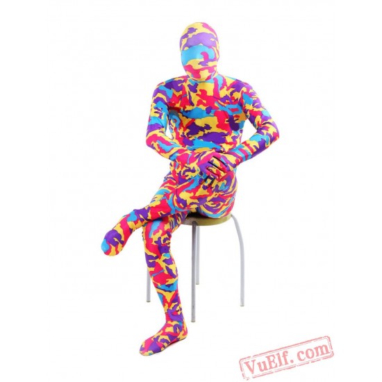 Funny Red Camouflage Lycra Spandex BodySuit | Zentai Suit