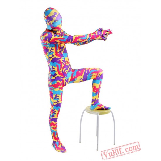 Funny Red Camouflage Lycra Spandex BodySuit | Zentai Suit